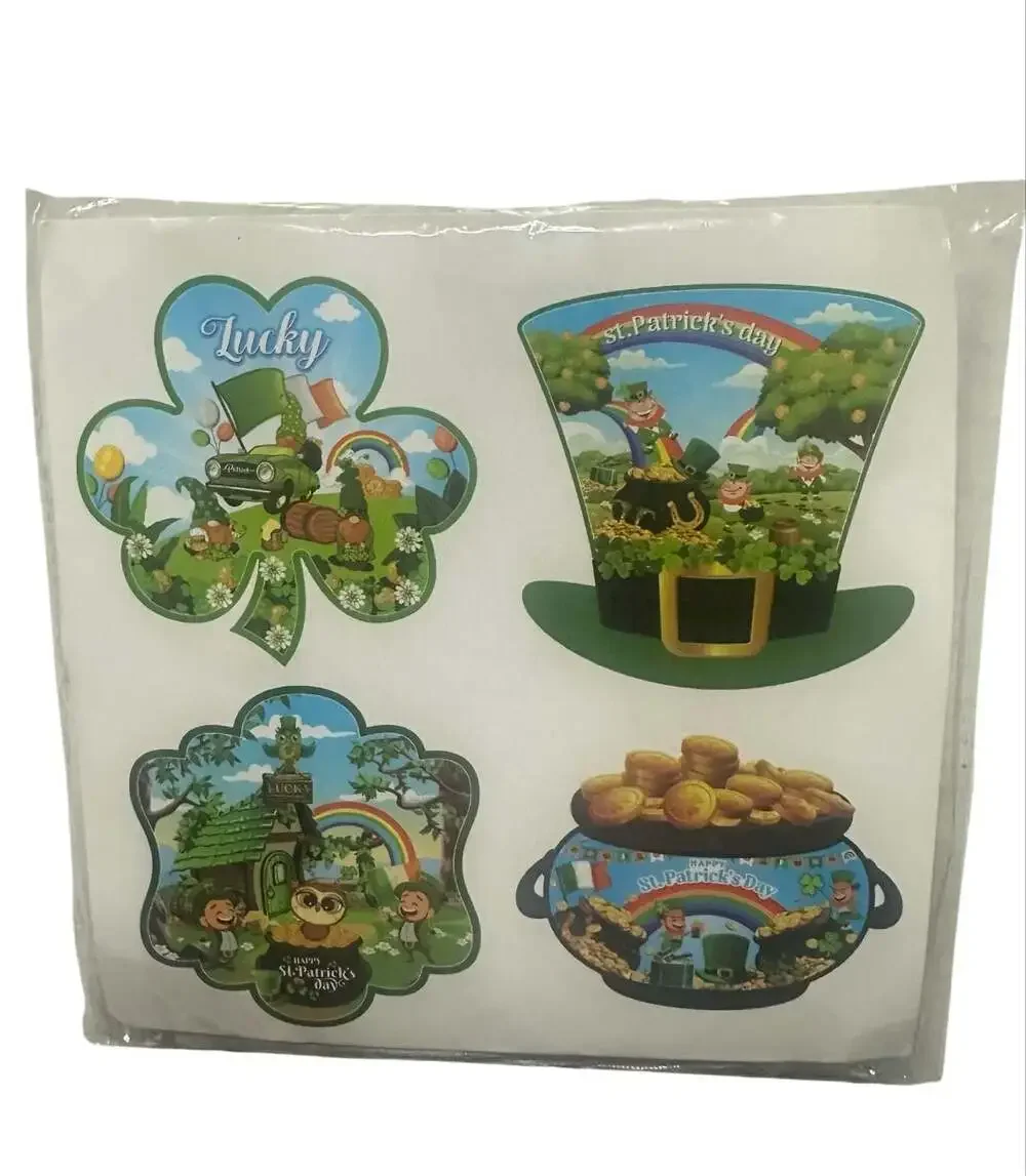 28 Sets St Patrick's Day Supplies 4 Styles Cutouts Party Decorations
